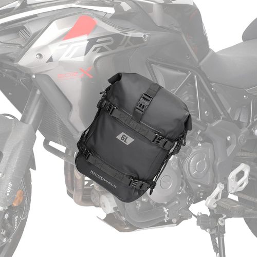 Motorrad Sturzbügeltasche Wasserdicht 6L Schwarz Schutzbügel Sattel-Sitztasche