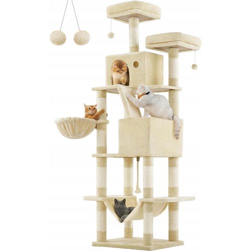 Katzenkratzbaum 206cm Baum Katzenbett beige