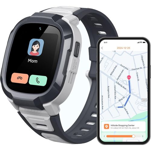für Kinder mit GPS und Telefonuhr, Schrittzähler, Kinder-Tracker, HD-Video, 2 ATM wasserdicht
