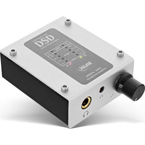 InLine® AmpUSB Hi-Res AUDIO HiFi DSD Kopfhörer-Verstärker, USB Digital Audio Konverter, 384kHz/32-Bit