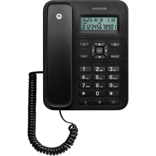 Motorola CT202 Analoges Telefon Anrufer-Identifikation Schwarz (107CT202BLACK)