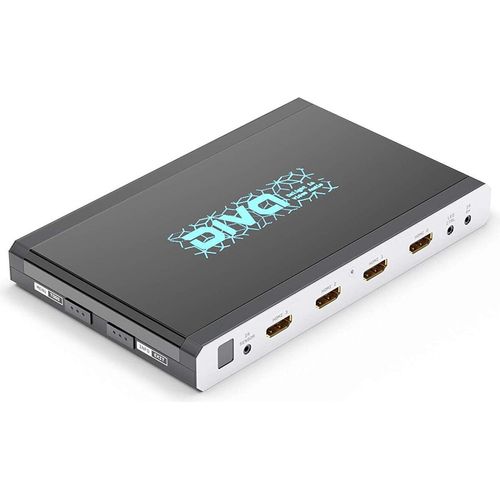 HDFury Diva HDF0140 - 4K HDMI Matrix-Umschalter und Extender 4x3 4K HDR Signale mit 18Gbps/600MHz durchzuschleifen und hochzuskalieren