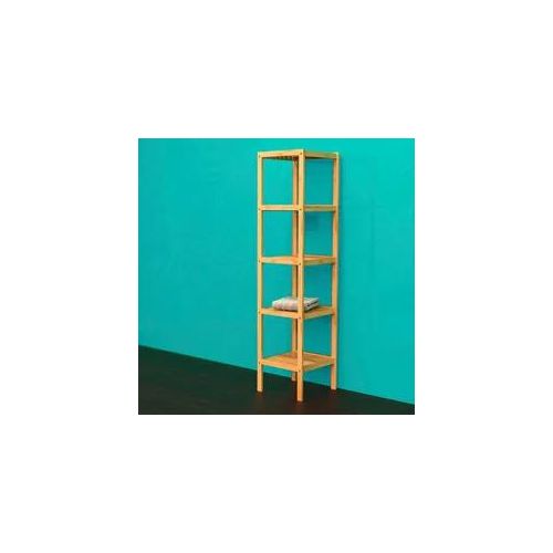 Badregal EISL "Bambus", beige (bambusfarben), B:34cm H:140cm T:33cm, Bambus, Regale, Badregal, Bambus, Badregal schmal mit 5 Ablagefächern, 34 cm breit