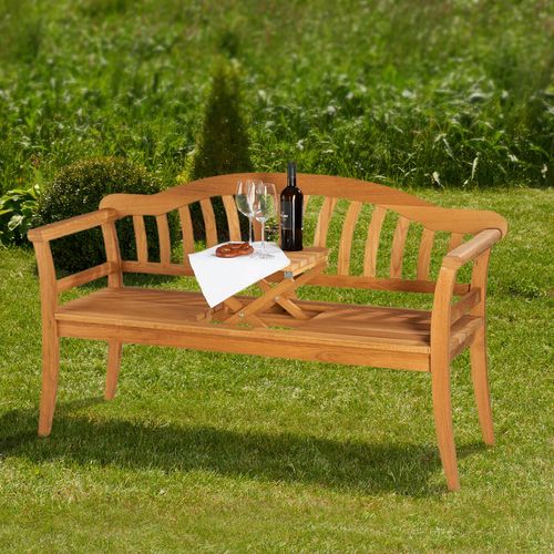 Gartenbank Landhaus Usedom Eiche 3-Sitzer braun