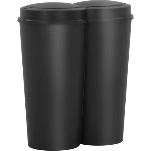 Duo Mülleimer Schwarz 50 L