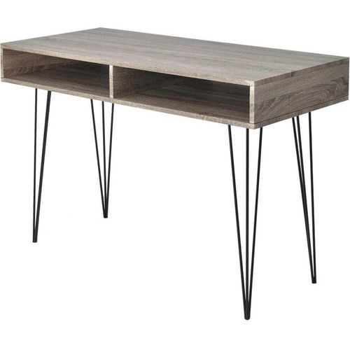 Schreibtisch mit 2 Fächern Grau