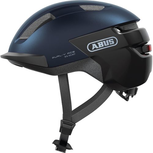 ABUS Fahrradhelm PURL-Y ACE mit LED-Licht – geeignet Fahrten auf E-Bike und S-Pedelec – trendiger NTA-Schutzhelm für Erwachsene und Jugendliche – Blau, Größe S (51-55 cm)