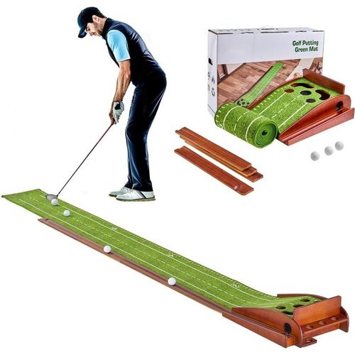 Golf Puttingmatte - 5 Löcher - Golf Trainingsmatte - Putting Green für zu Hause - Ideal für Profis und Anfänger