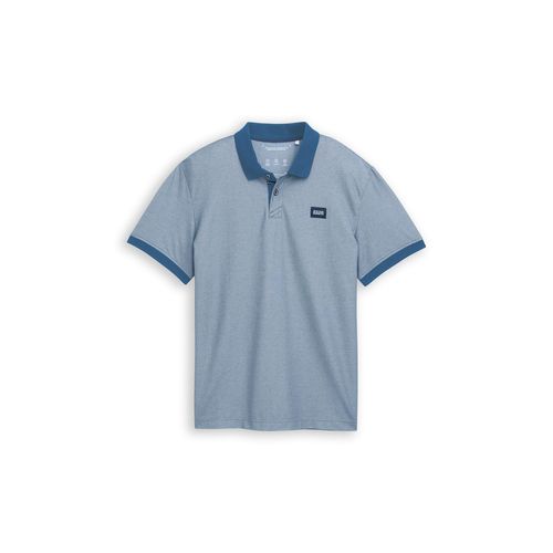 TOM TAILOR Herren Piqué Poloshirt mit Stretch, blau, Meliert, Gr. S