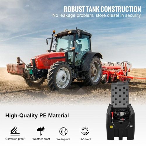 Mobiler Dieseltank 116 Gallonen - Tankanlage Schwarz - 140 W Tankstation - Transporttank 2600 U/min - 12 V.