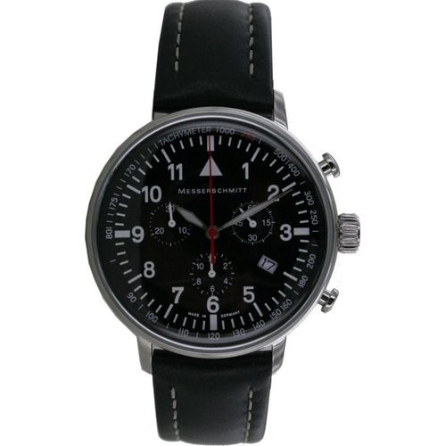 Aristo Herren Messerschmitt Uhr Fliegeruhr ME-755 Leder