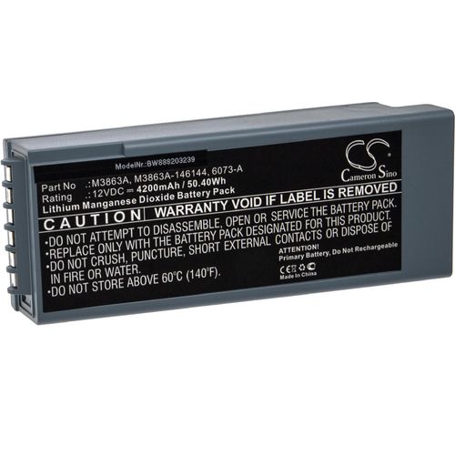 vhbw Batterie kompatibel mit Philips Training, Admin Pack, FR2+ Defibrillator Medizintechnik (4200 mAh, 12 V, Li-MnO2)