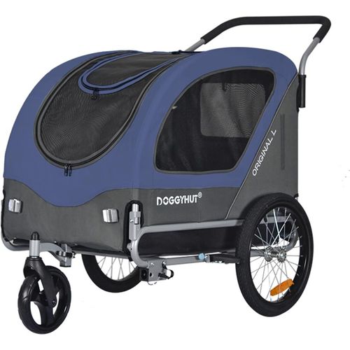 DOGGYHUT Large Fahrradanhänger & Hundebuggy 2 in 1 für Hunden bis 35kg Hundeanhänger Jogger Hundewagen mit Feststellbremse