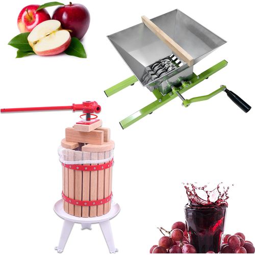 UISEBRT Obstpresse Saftpresse Fruchtpresse Weinpresse Maischepresse Apfelpresse mit Pressnetz (30L Obstpresse + 7L Obstmühle)