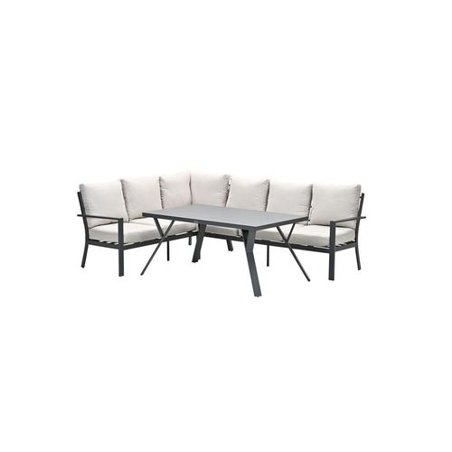 Garden Impressions Sergio Lounge-Dining Set 3-teilig - Links - carbon black - desert sand