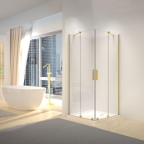 Rea Duschkabine Montana 90X90 Brush Gold