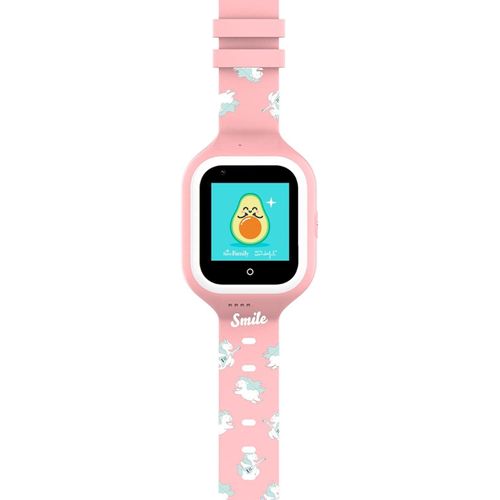 Kinder-Smartwatch mit GPS, Video- und Sprachanrufen, SOS-Taste, Schulmodus, IP67 wasserdicht, animierten Hintergründen und Sicherheitszonen.
