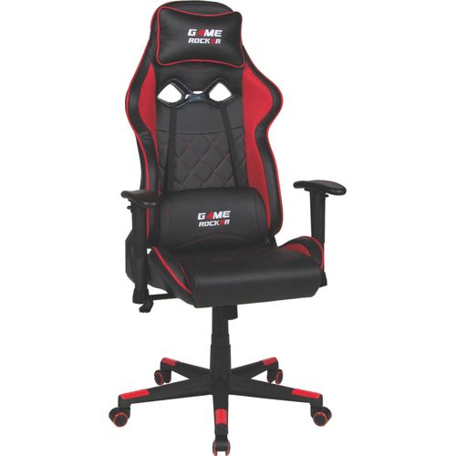 Gaming-Stuhl ></noscript>Game-Rocker< ergonomisch, schwarz / rot - 66x128x66cm (BxHxT)