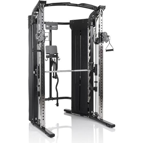 HAMMER Kraftstation Autark FT3, Multipresse für zu Hause, Fitness-Tower mit Doppel-Seilzugsystem, 2 x 80 kg Gewichtsblöcke, Home Gym Sport Gerät