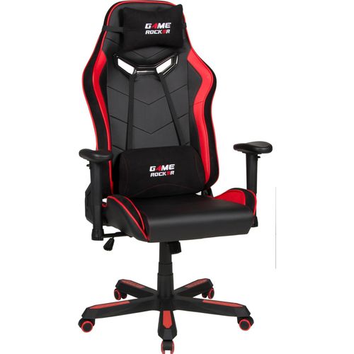 Gaming-Stuhl ></noscript>Game-Rocker< 150kg, ergonomisch, schwarz / rot - 72x128x72cm (BxHxT)