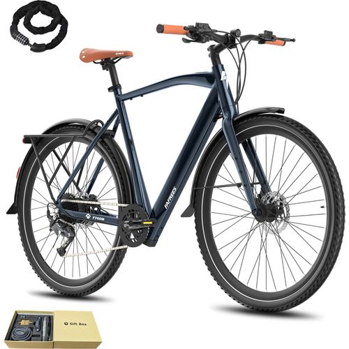 E-Bike MTB 28 Zoll 175 -210 cm Rostfreie Aluminiumlegierung bis zu 100 km Trekking E-Bike Wasserdicht IPX4 mit Shimano 9 Gang, Blau