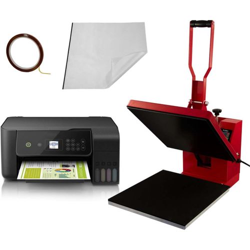 Transferpresse Hitzepresse 38 x 38cm & Drucker im Set