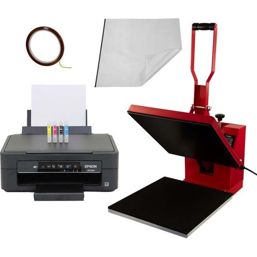 Transferpresse Hitzepresse 38 x 38cm & Drucker mit Tinte im Set