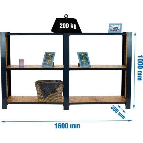 Simonrack Schwerlastregal OFFICLICK 3 8425437127663 anthrazit, braun 160,0 x 30,0 x 100,0 cm