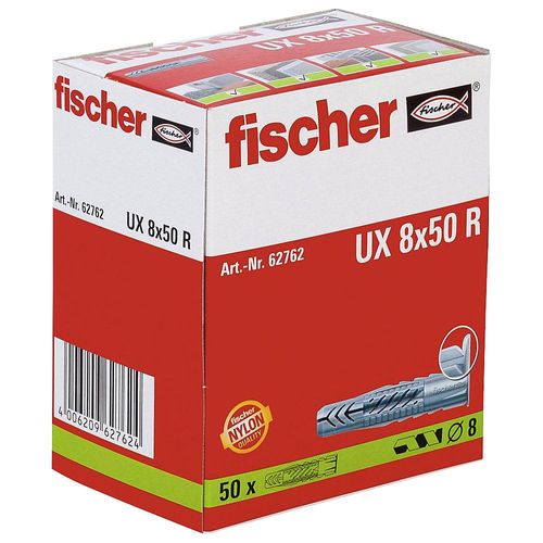 fischer Universaldübel UX, mit Rand, 8 x 50 mm, Packung à 50 Stk, ab 5 Stk