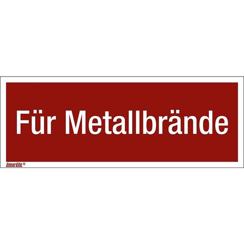Kombizusatzschilder mit Text für Brandschutzzeichen, Für Metallbrände, VE 10 Stk, LxH 200 x 75 mm kaiserkraft