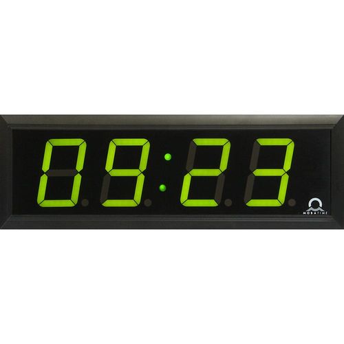 LED-Digitaluhr, HxBxT 118 x 333 x 39 mm, schwarz, grüne LED kaiserkraft