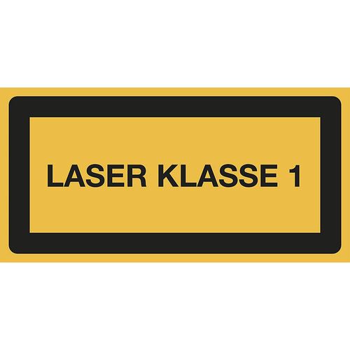 Kombischilder mit Text für Warnkennzeichen, Laser Klasse 1, VE 10 Stk, Folie, LxH 100 x 50 mm kaiserkraft