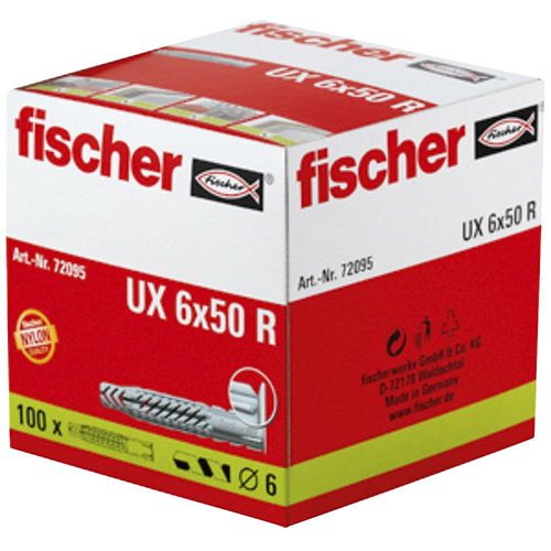 fischer Universaldübel UX, ohne Rand, 6 x 50 mm, Packung à 100 Stk, ab 3 Stk