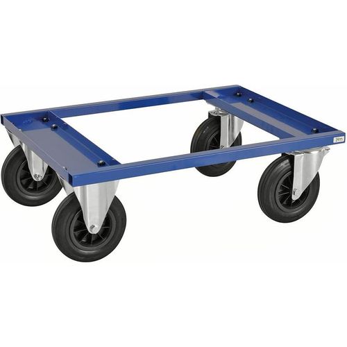 Paletten-Fahrgestell, niedrig, 800 x 600 x 270 mm, 800 kg - blau
