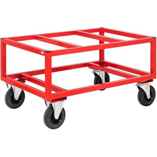 Paletten-Fahrgestell, hoch, 1.200 x 800 x 650 mm, 800 kg - rot