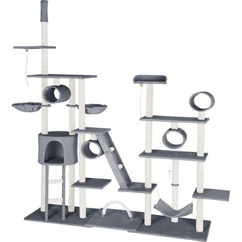 Kratzbaum Snooky 234 bis 261 cm inklusive 2 Treppen, 2 Spielkordeln, Kratzbogen, Deckenspanner und Kippschutz