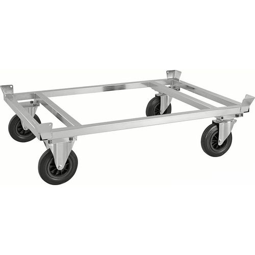 Paletten-Fahrgestell, niedrig, 1.244 x 844 x 355 mm, 800 kg - verzinkt