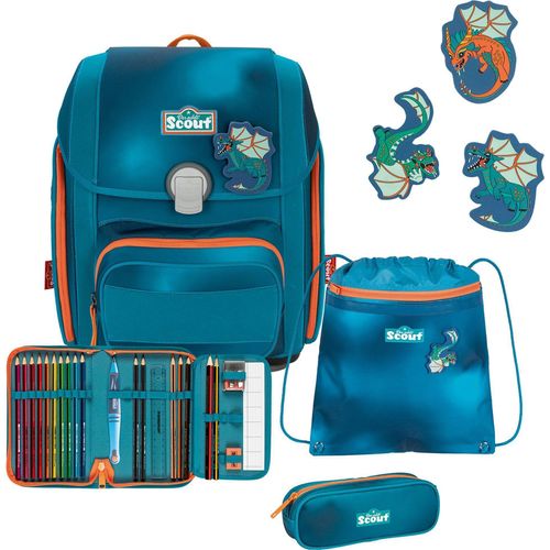 Scout Genius Schulranzen-Set 4-tlg. Exklusiv Superflash Seadragon 2023