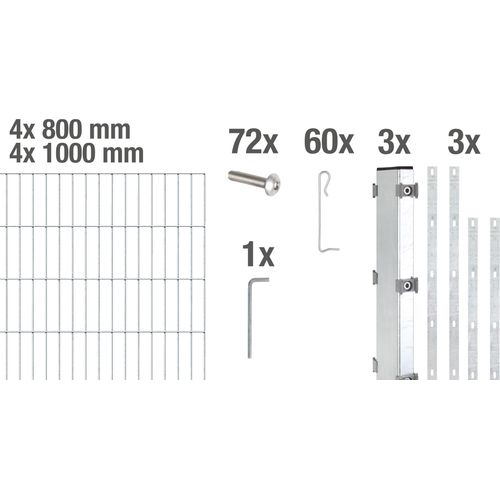 Alberts Gabionen-Komplettsets Step², Höhe 180 cm, Länge 4 m, feuerverzinkt zum Aufschrauben