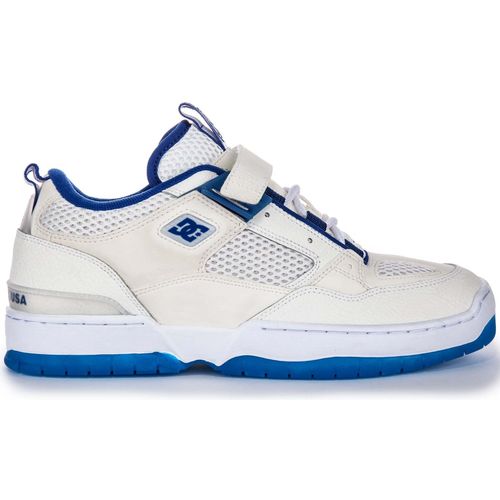 DC Shoes JS 1 Street Skatewear Schaum Gepolsterte Herren Ledersneaker in Weiß Blau – 11 UK - 46 EU - 12 US / White Blue