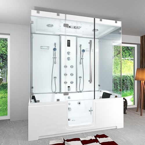Kombination Badewanne Dusche K88-WS-EH-B-EA Duschtempel 180x100 cm OHNE Zusatzoption