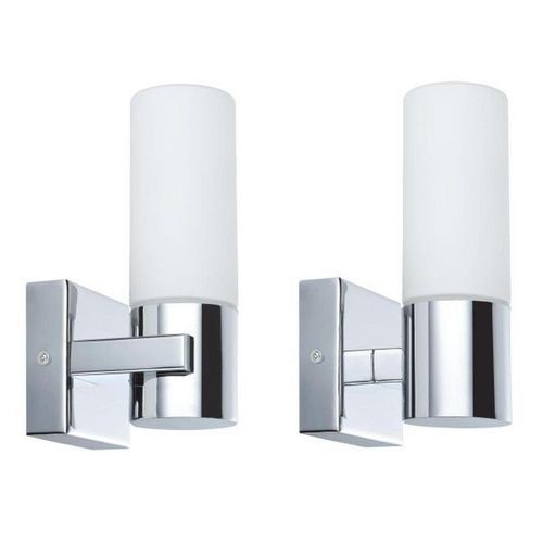 Paulmann Badezimmer-Wandleuchte Gemini , Chrom , Metall, Glas , 8.5x19.5x10.5 cm , Grüner Punkt , Lampen & Leuchten, Innenbeleuchtung, Spots &