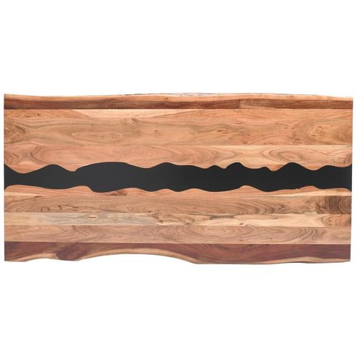 Landscape Tischplatte , Schwarz, Akazie , Holz, Naturmaterialien , Akazie , massiv , 90x5.5x180 cm , Esszimmer, Tische, Esstische, Tischsysteme,