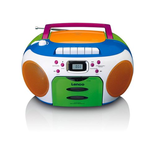 LENCO SCD-971 CD/Kassetten-Player für Kinder, bunt