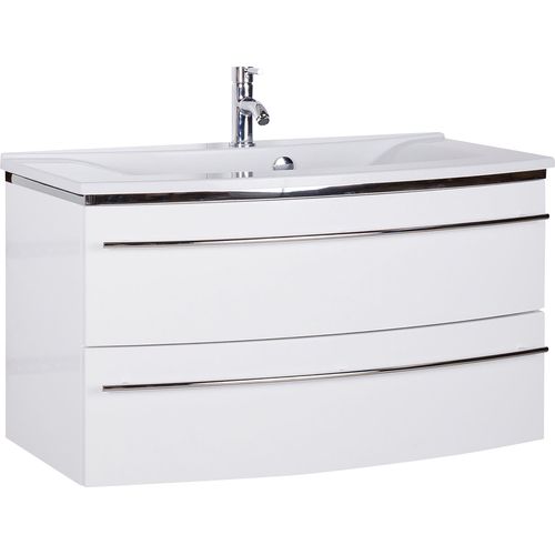 Waschtisch SAPHIR "3040", weiß (weiß, weiß), B:92,4cm H:90cm T:48cm, Waschtische, Waschtisch, Breite 92,4 cm