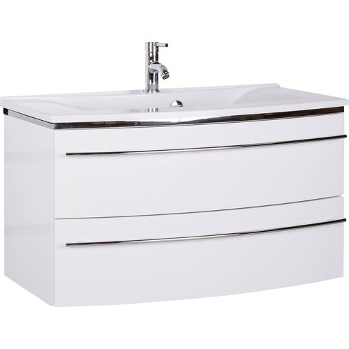 Waschtisch SAPHIR "3040", weiß (weiß, weiß), B:92,4cm H:90cm T:48cm, Waschtische, Waschtisch, Breite 92,4 cm