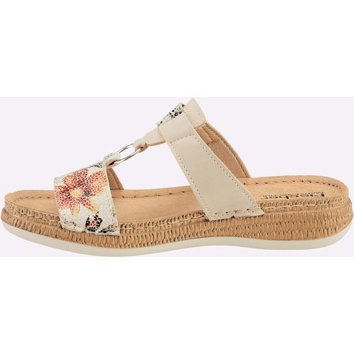 Pantolette FISCHER, Damen, Gr. 37, beige (champagner), Lederimitat, Sportlich, Schuhe