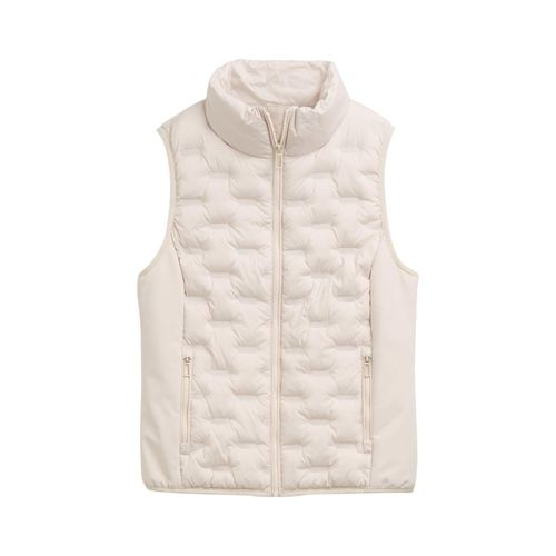 TOM TAILOR Damen Lightweight Steppweste mit Stehkragen, weiß, Uni, Gr. M