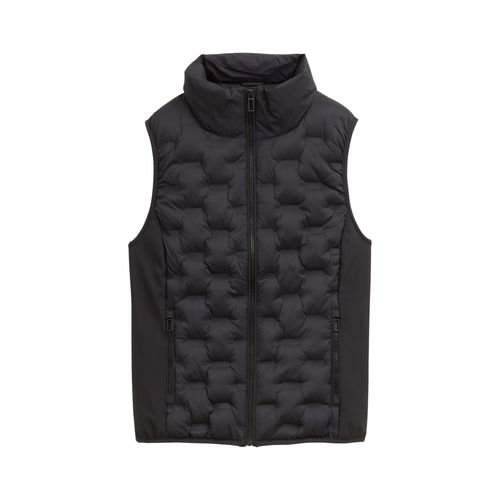 TOM TAILOR Damen Lightweight Steppweste mit Stehkragen, schwarz, Uni, Gr. XXL