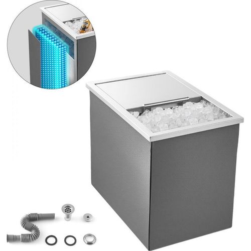 Einbau-Eisbox Eiskühler - Edelstahl Eisbehälter 455x305x400mm - Fassungsvermögen 27,1L